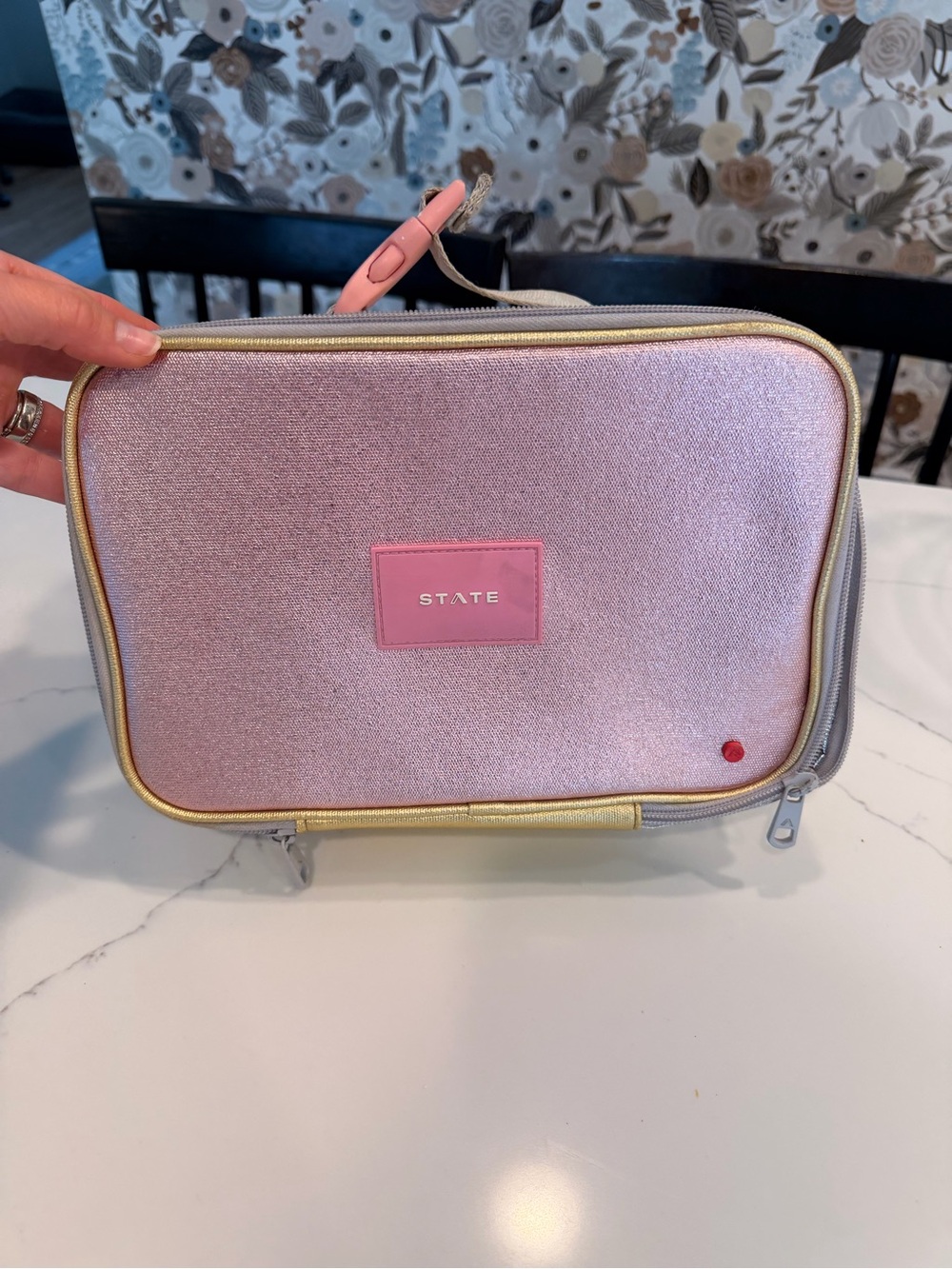 STATE Pink and Gold Lunch Box
